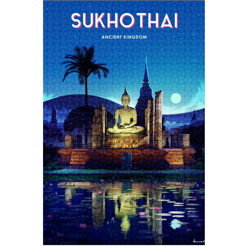 จิ๊กซอว์ 1000 ชิ้น A journey in Posters - Ancient Kingdom, Sukhothai - Image 2